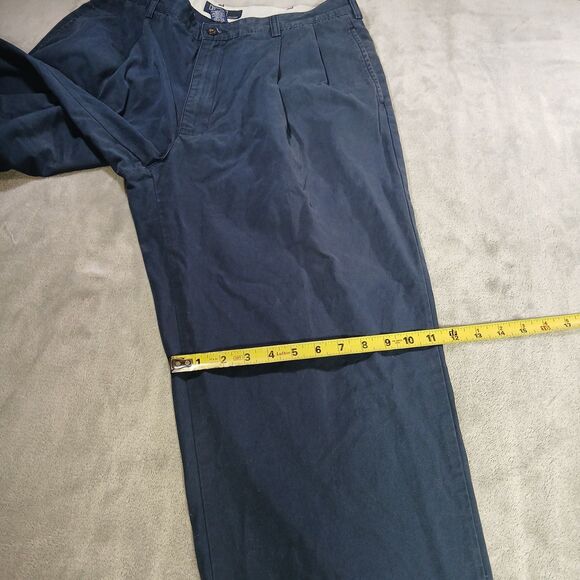 Polo Ralph Lauren Pants Mens 36x30 Blue Classic Fit Cotton Cuffed Chino Preppy - Picture 10 of 12